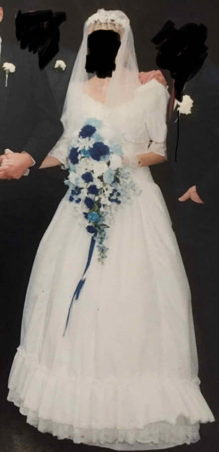 Photo of free 1980’s wedding dress with veil & hoop (Street BA16) #1