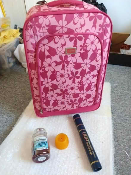 Photo of free 2 wheeled suitcase, candles, tube (Cambridge, off Newmarket rd) #4
