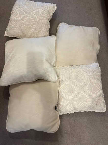 Photo of free 5 small cream coloured cushions (Edinburgh Belford EH4) #1