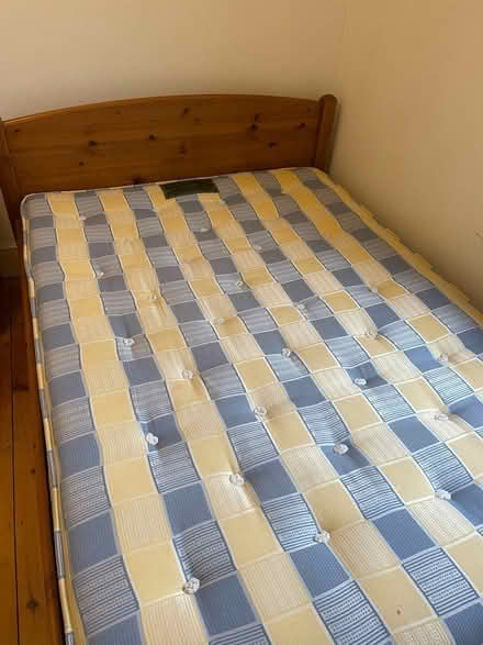 Photo of free Wooden Bed Frame with mattress (Wood Green N22) #1