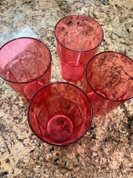 Photo of free 4 Raspberry plastic glasses (Ickenham) #2