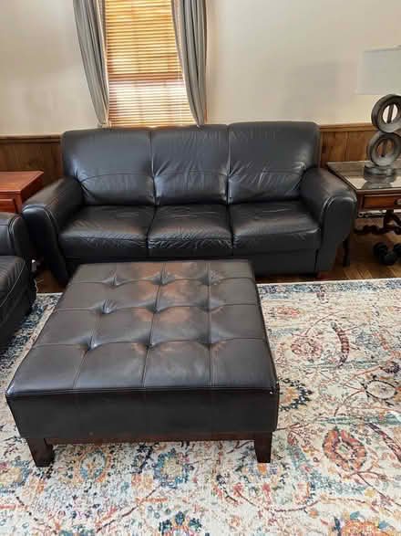 Photo of free Leather sofa, loveseat, ottoman (Ballpond area) #3