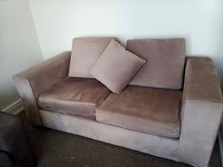 Photo of free Velour sofa in beige (Heaton Chapel SK4) #1