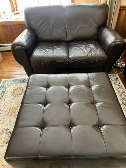 Photo of free Leather sofa, loveseat, ottoman (Ballpond area) #4