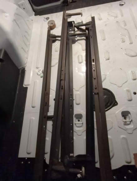Photo of free 2 metal bed frames (q, tw) No feet (60203) #1