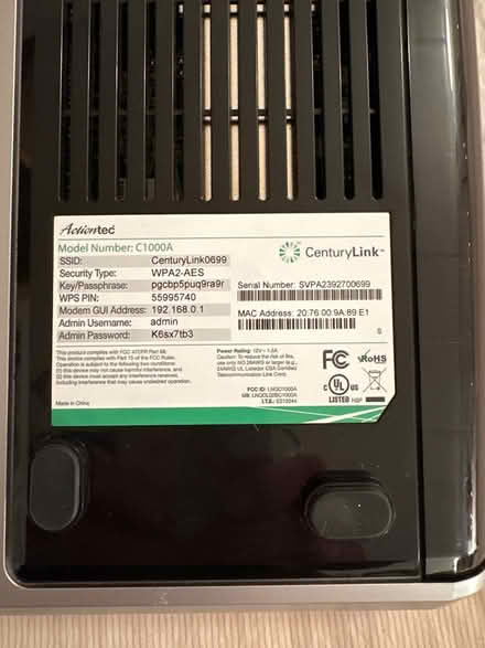Photo of free Centurylink modem/ router combo (Cap Hill/CD) #2