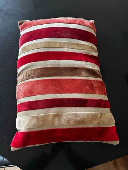 Photo of free Striped Cushion in red/brown tones (Winkfield Row SL5) #1