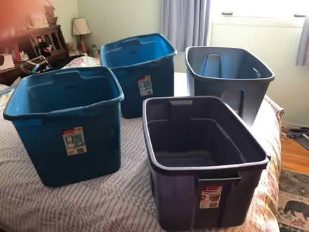 Photo of free large plastic bins, NO LIDS (southwest Schaumburg IL) #1