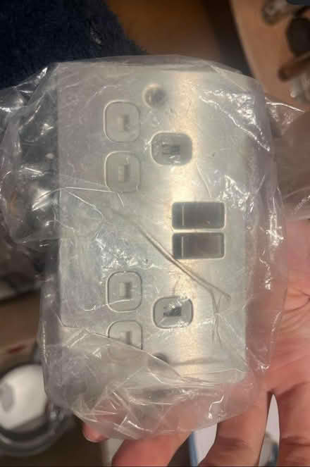 Photo of free brushed steel double electric socket (islington N1) #1