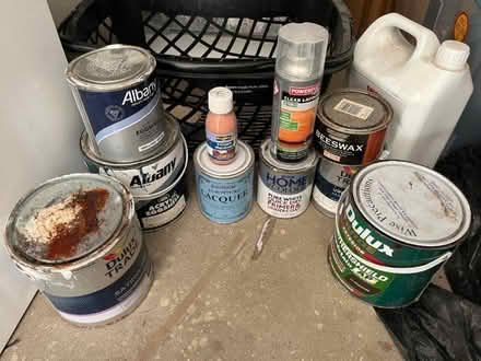 Photo of free Misc opened paint/varnishes (Moorfields) #1