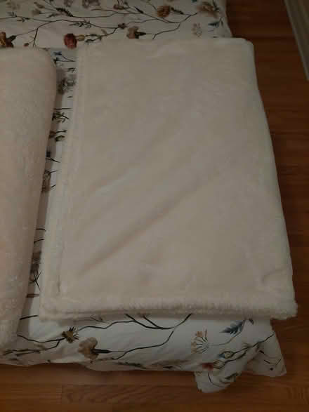 Photo of free 2 Velvet Plush Blankets - Ivory (K2A 1R8) #2