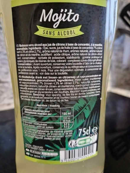 Photo of free Non-alcoholic Mojito (unopened, past "best before" date) (Shoreham-by-Sea BN43) #1
