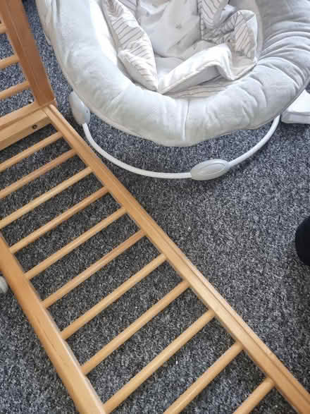 Photo of free Wooden crib and bouncer (Shooters hill SE18) #2
