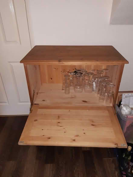 Photo of free Pine drinks cupboard with wine rack (Wickford) #1