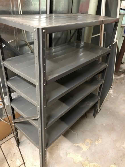 Photo of free Steel shelving unit (Arlington Center) #1