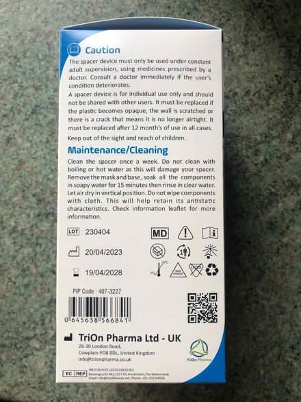 Photo of free EasyChamber device for inhalers (Little Shelford) #2