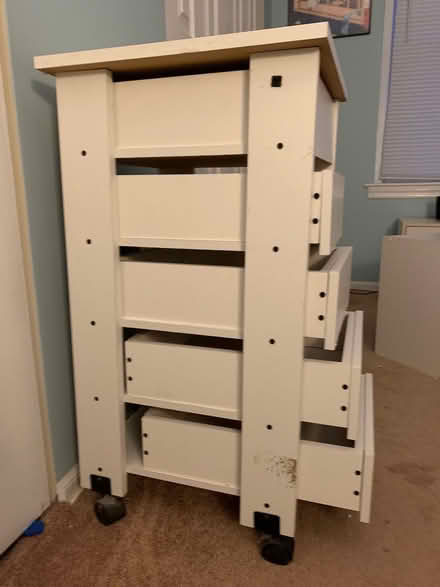 Photo of free 5 drawer side table/ cart (North Brunswick-off Rte 1) #2