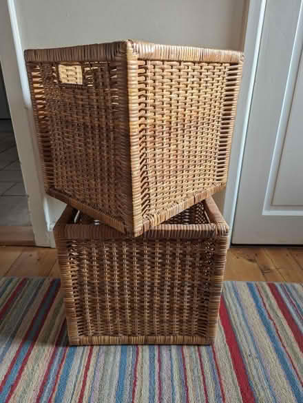 Photo of free 2x Wicker Baskets - Fit Ikea Kallax Shelves (Cumnor OX2) #1