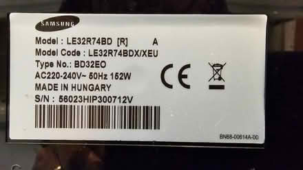 Photo of free Samsung 32" TV with original remote & lead. (Townsend AL3) #1