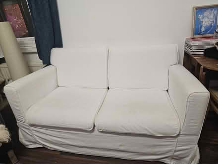 Photo of free white two seater sofa (Finchley) #1