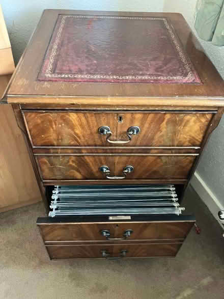 Photo of free Wooden filing cabinet (GU12) #1