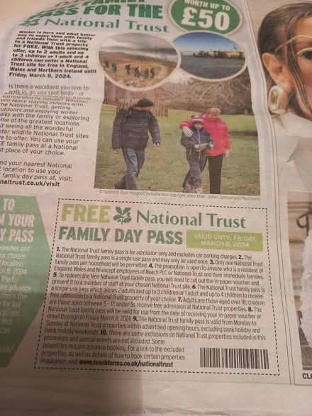 Photo of free National Trust family pass (Crow Hills MK41) #1