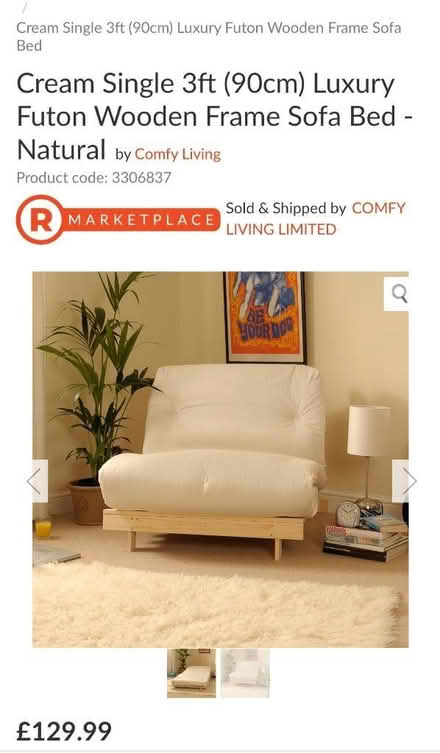 Photo of free Futon Wooden Frame Sofa Bed (Havant) #2