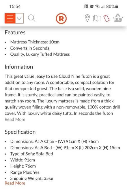 Photo of free Futon Wooden Frame Sofa Bed (Havant) #4