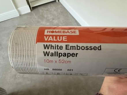 Photo of free 8 rolls of white embossed wallpaper, unopened (Round Hill BN2) #1
