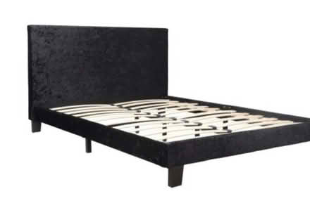 Photo of free Small double black velor bed frame (Leeds 15) #1