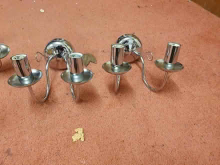 Photo of free Polished Silver Ceiling Light with 2 Matching Wall Lights (Shenley Lodge MK5) #1
