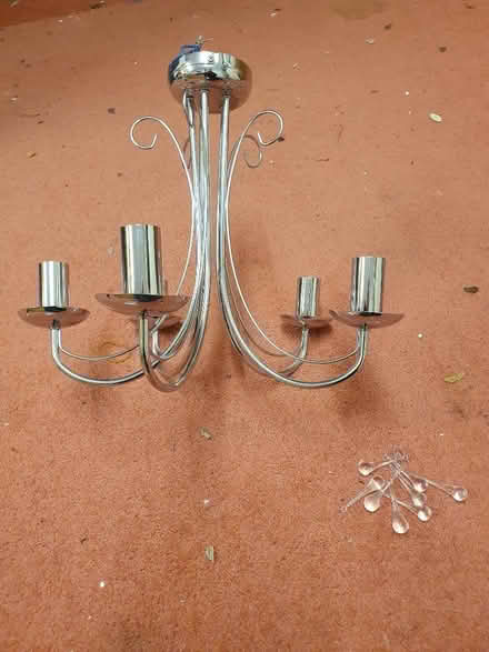 Photo of free Polished Silver Ceiling Light with 2 Matching Wall Lights (Shenley Lodge MK5) #3