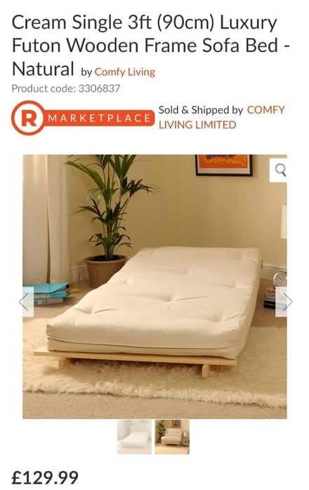 Photo of free Futon Wooden Frame Sofa Bed (Havant) #3