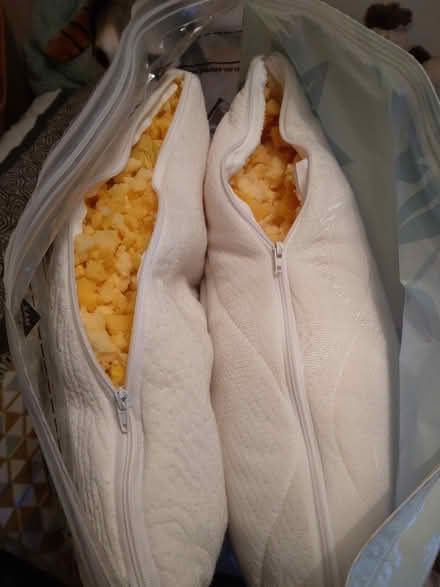 Photo of free 2 x cream colour Foam pillows (Wick estate wickford. SS12) #1