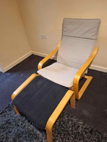 Photo of free IKEA Poang chair and stool (Biddulph ST8) #1