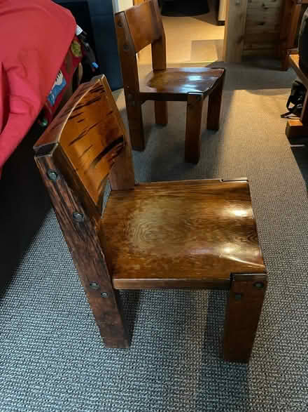 Photo of free 2 solid wood rustic chairs (Downtown Issaquah) #1