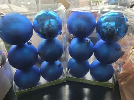 Photo of free Plastic and glas blue ornaments (Crestwood) #3