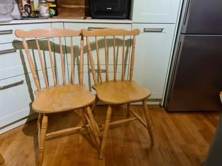Photo of free Pair of 2 pale wood kitchen chairs (Leith EH6) #1
