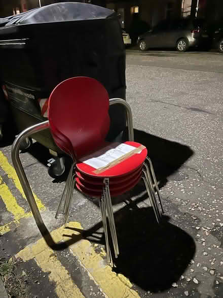 Photo of free 4 red chairs (Comely bank EH4) #1