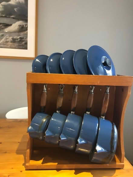 Photo of free 6 enamel saucepans + covers (Cork South Side) #1