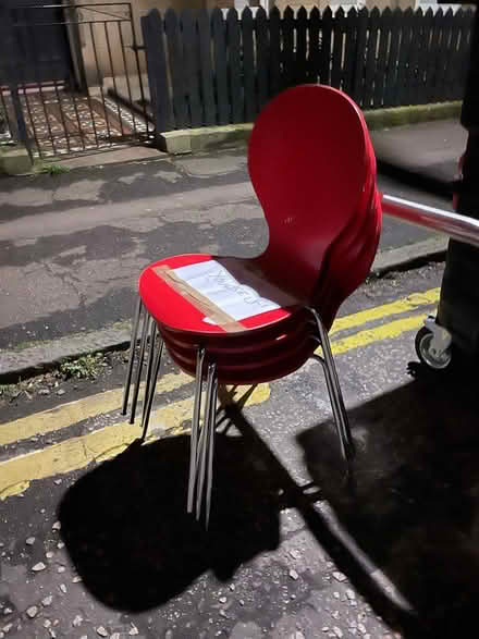 Photo of free 4 red chairs (Comely bank EH4) #2