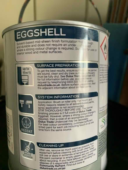 Photo of free Unused eggshell gloss (Otterton) #2