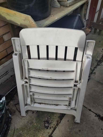 Photo of free White plastic lounger garden chair (Canvey Island, SS8) #1