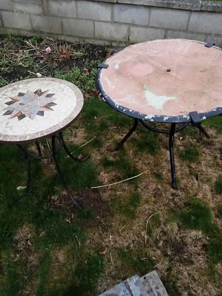 Photo of free 2 garden tables (Swords) #1