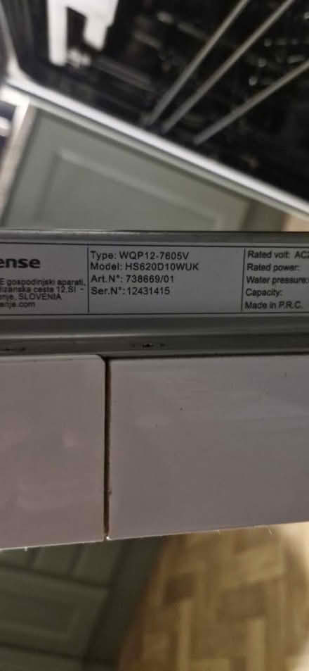 Photo of free Hisence Dishwasher (NOT WORKING) (Wimborne BH21) #4