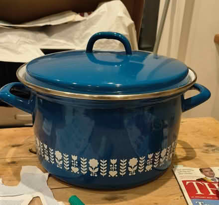 Photo of free Large blue cooking pan (Balham) #1