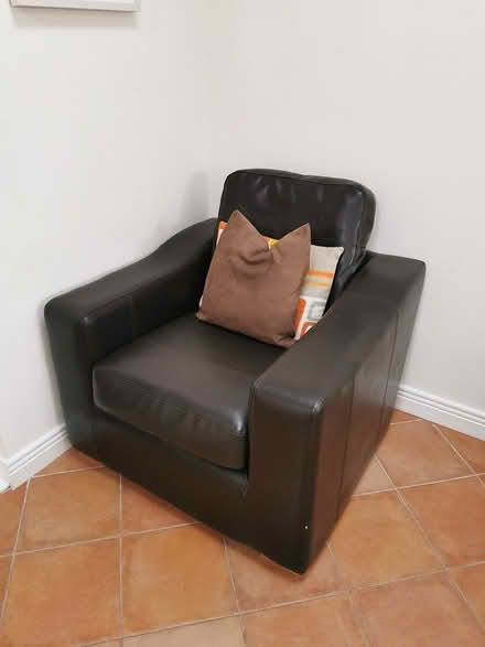 Photo of free Brown leather armchair (Whitehall) #1