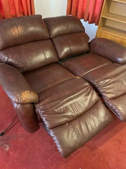 Photo of free Leather two seater recliner sofa (Letchworth) #1