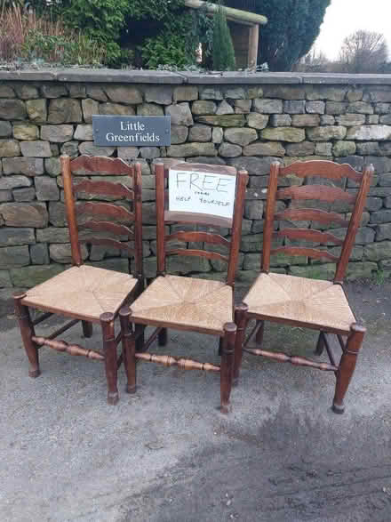 Photo of free 3 x old dining chairs (Hornby LA2) #1