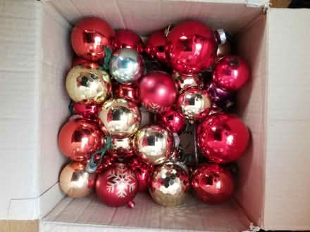 Photo of free Assorted Xmas baubles red/gold (Catford) #1